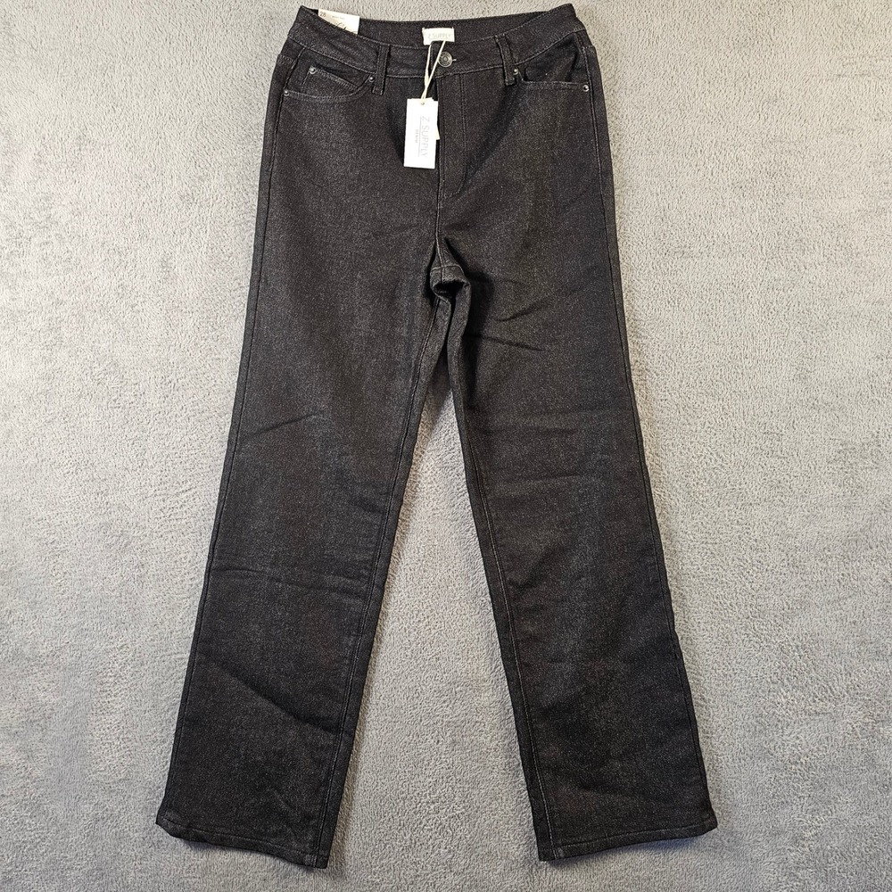 NEW Z SUPPLY Val Straight Leg Jeans‎ Black Sand Metallic Shimmer Size 28